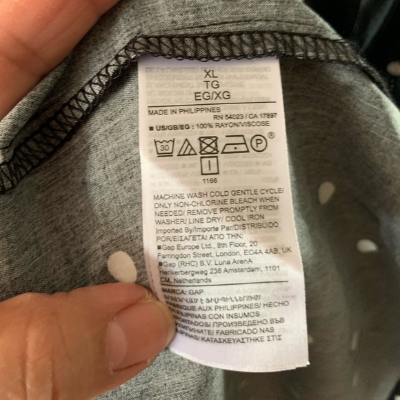 New GAP Viscose Polka Dot Coquette Dress Black & White XL Picnic - Picture 14 of 14